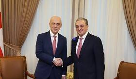 Встреча министров иностранных дел Армении и Грузии Зограба Мнацаканяна и Давида Залкалиани