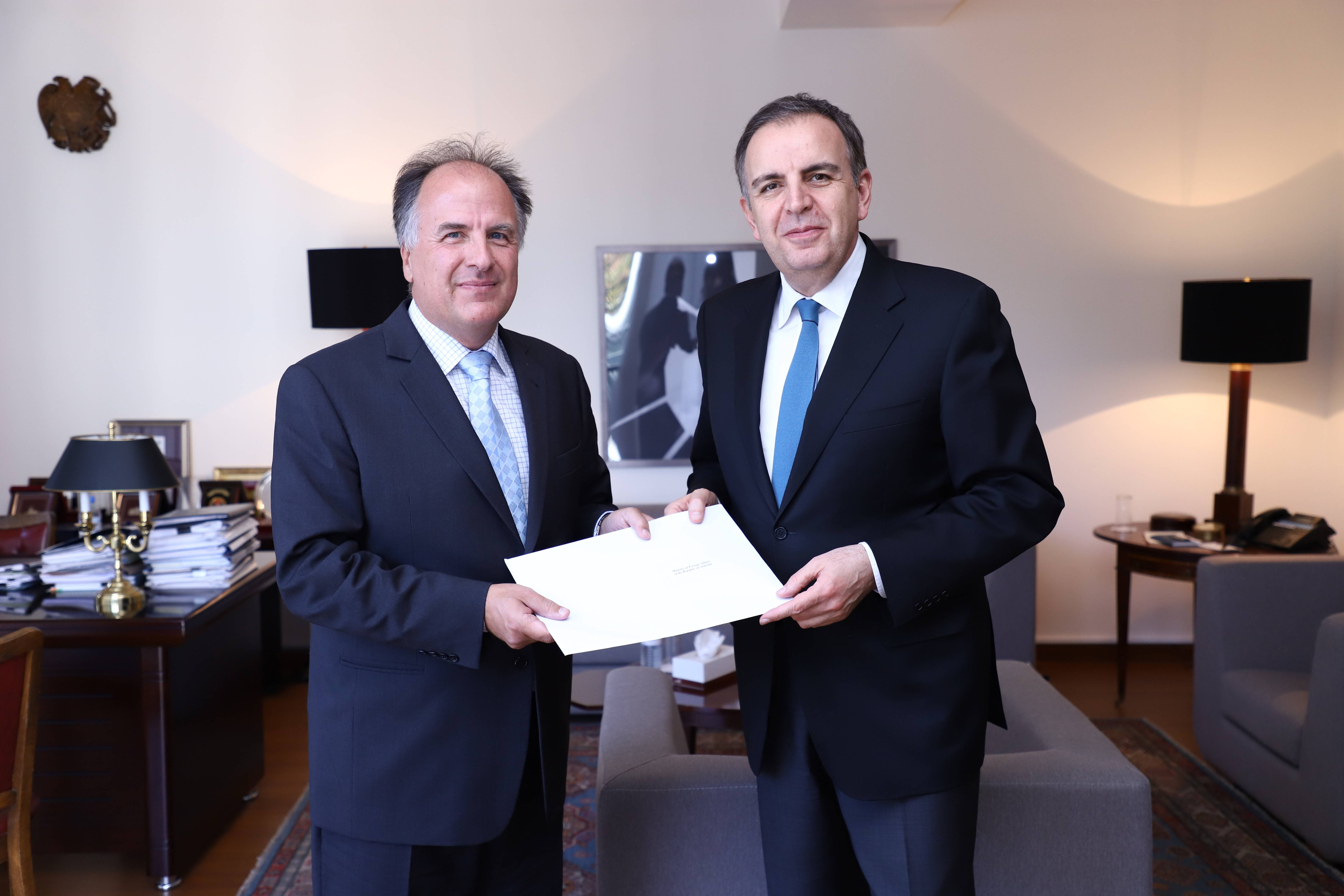 The newly appointed Ambassador of Croatia to Armenia presented copies of his credentials to Deputy Foreign Minister Garen Nazarian