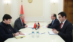 Դեսպան Արմեն Ղևոնդյանի հանդիպումը Բելառուսի վարչապետի հետ