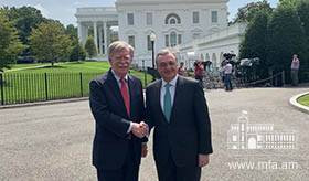 The meeting of Foreign Minister Zohrab Mnatsakanyan with John Bolton, the US National Security Advisor