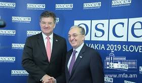 Foreign Minister Zohrab Mnatsakanyan's meeting with Miroslav Lajčák. OSCE Chairperson-in-Office, Minister of Foreign and European Affairs of the Slovak Republic
