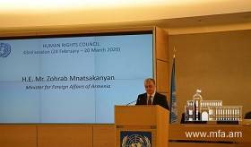 ԱԳ նախարար Զոհրաբ Մնացականյանի ելույթը ՄԱԿ Մարդու իրավունքների խորհրդի 43-րդ նիստին