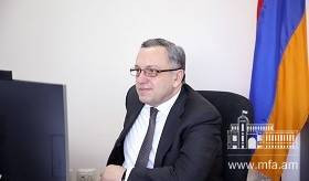 Video call between Deputy Foreign Minister of Armenia and State Secretary at the Ministry of Foreign Affairs of Slovenia