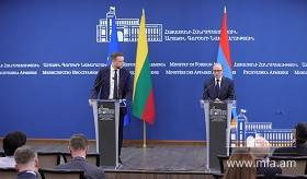 Opening remarks by Acting Minister of Foreign Affairs of the Republic of Armenia Ara Aivazian at a joint press conference with Minister of Foreign Affairs of Lithuania Gabrielius Landsbergis
