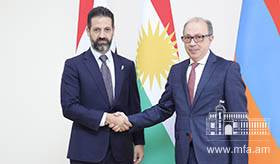 Acting Minister of Foreign Affairs of the Republic of Armenia Ara Aivazian held a meeting with Qubad Talabani, Deputy Prime Minister of the Regional Government of Iraqi Kurdistan