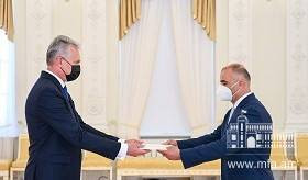 Ambassador Armen Martirosyan presented his credentials to the President of the Republic of Lithuania