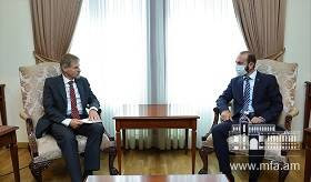 The newly appointed Ambassador of Belgium to Armenia presented the copy of his credentials to the Minister of Foreign Affairs of Armenia Ararat Mirzoyan