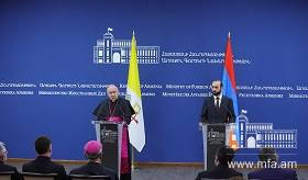 Remarks by the Minister of Foreign Affairs of the Republic of Armenia Ararat Mirzoyan during the joint statement for the press with the Substitute for General Affairs of the Secretariat of the Holy See Archbishop Edgar Peña Parra