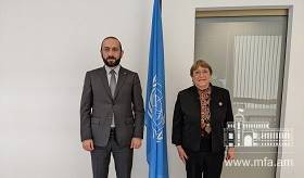 The meeting of the Foreign Minister Ararat Mirzoyan with UN High Commissioner for Human Rights Michelle Bachelet