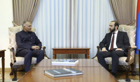 Foreign Minister of Armenia Ararat Mirzoyan received the Secretary for Secretary for West of the Ministry of External Affairs of India Sanjay Verma
