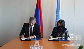 A Roadmap for the development of cooperation was signed between Armenia and the United Nations Office on Drugs and Crime (UNODC)