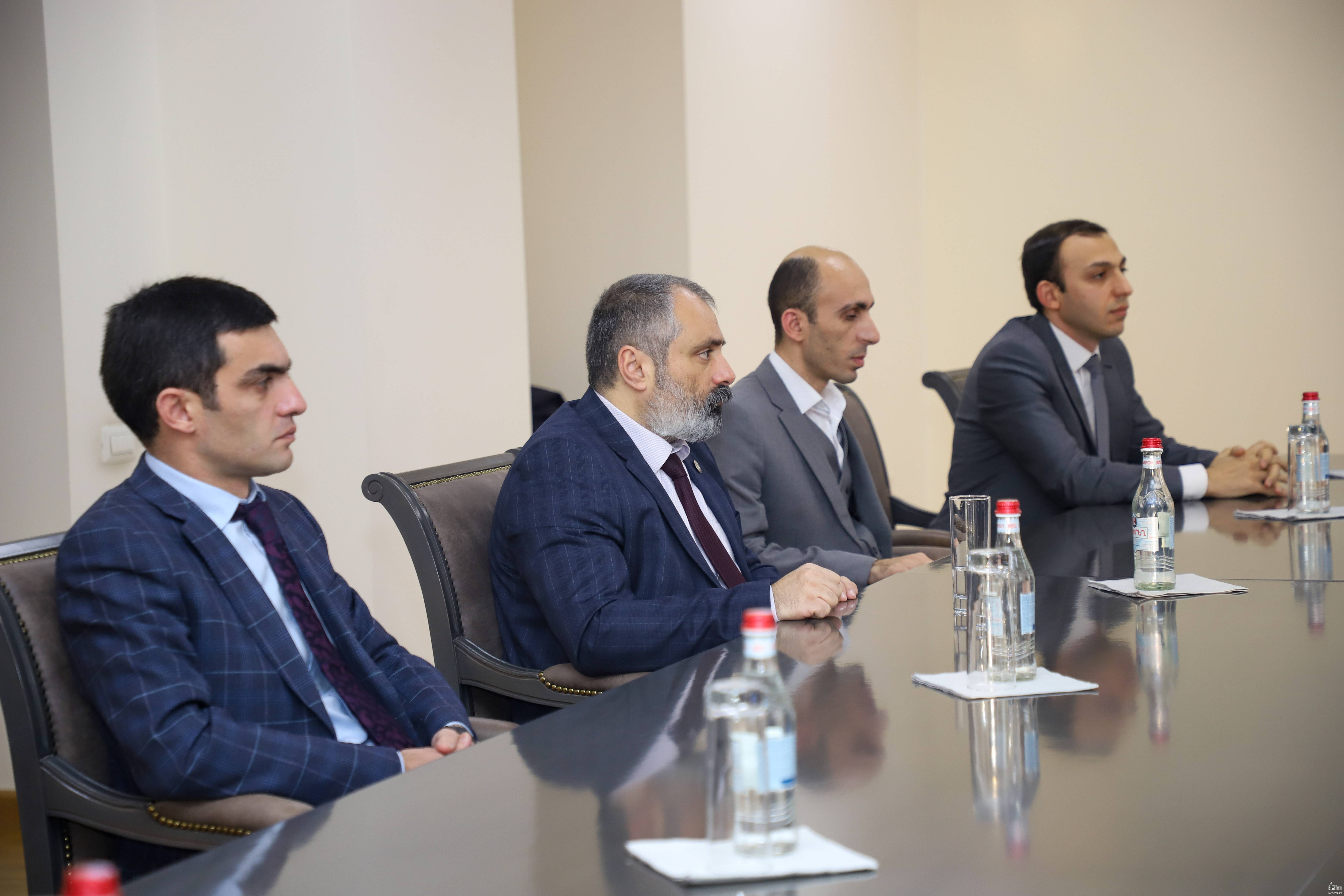 Meeting of Mnatsakan Safaryan and Vahe Gevorgyan with the delegation ...