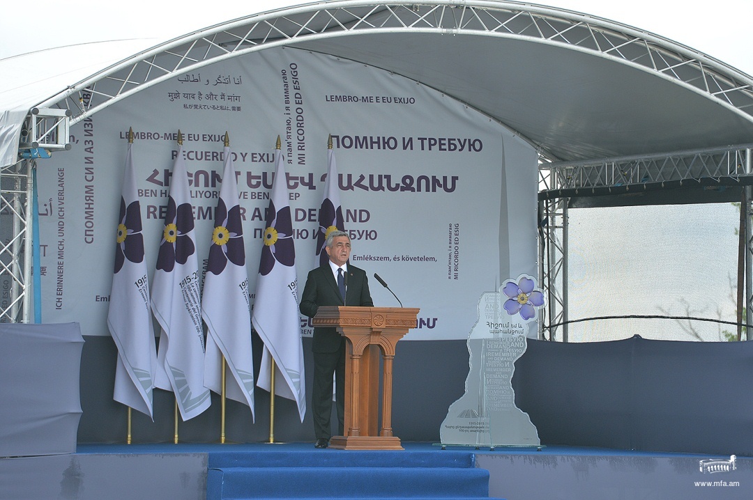 Statement by Serzh Sargsyan, the President of the Republic of Armenia, in Tsitsernakaberd