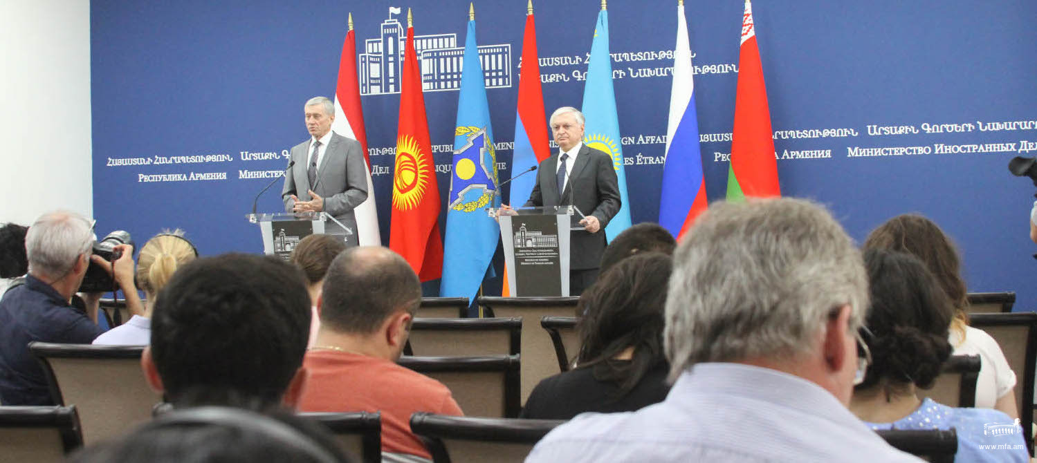 Заявление министра иностранных дел Армении Эдварда Налбандяна для прессы по результатам заседания Совета министров иностранных дел ОДКБ