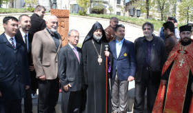 Cross-stone unveiling ceremony in Romenia