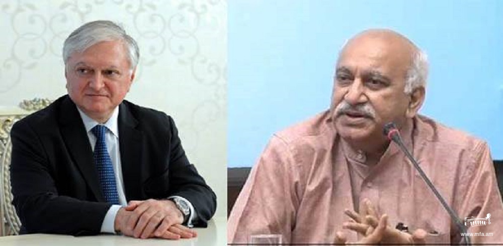 Телефонный разговор между министром иностранных дел Армении и государственным министром иностранных дел Индии