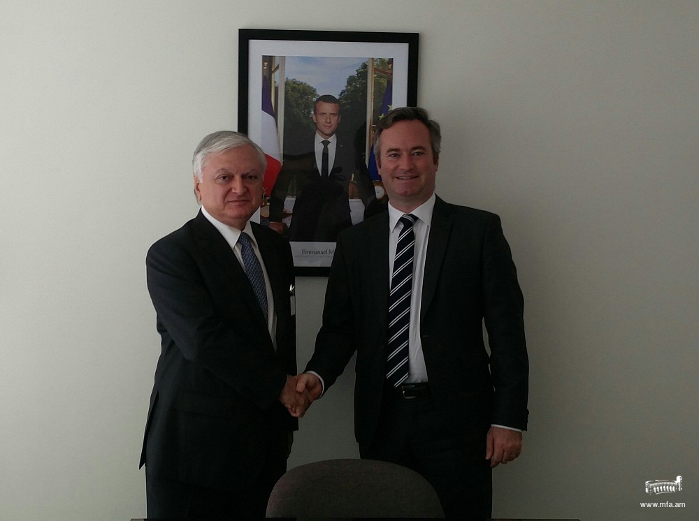 Ministre Nalbandian a eu une rencontre avec le Secrétaire d’Etat auprès du Ministre de l’Europe et des Affaires étrangères de France
