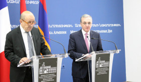 Выступление министра иностранных дел Армении Зограба Мнацаканяна по итогам переговоров с Министром европейских и иностранных дел Франции