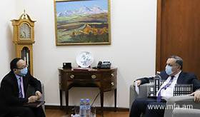 Deputy Foreign Minister Avet Adonts met with Ambassador of the People's Republic of China to Armenia Fan Yong