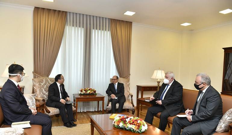 Foreign Minister Ara Aivazian received the newly appointed Ambassador of China Fan Yong