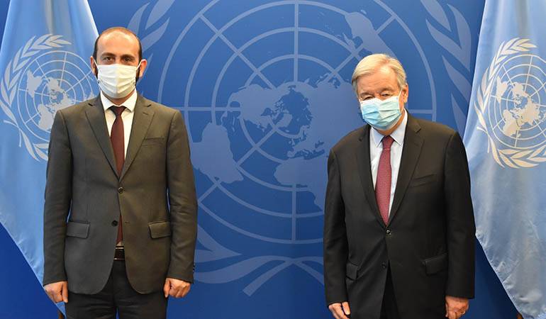 Meeting of Foreign Minister Ararat Mirzoyan with the UN Secretary General António Guterres