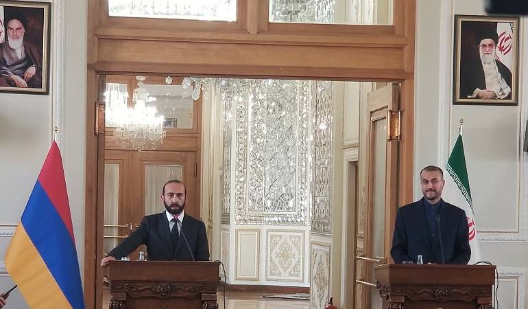 Remarks by Foreign Minister of Armenia Ararat Mirzoyan during the joint press conference with Foreign Minister of Iran Hossein Amir Abdollahian