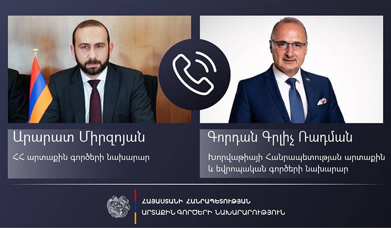 Phone conversation between Foreign Ministers of Armenia and Croatia