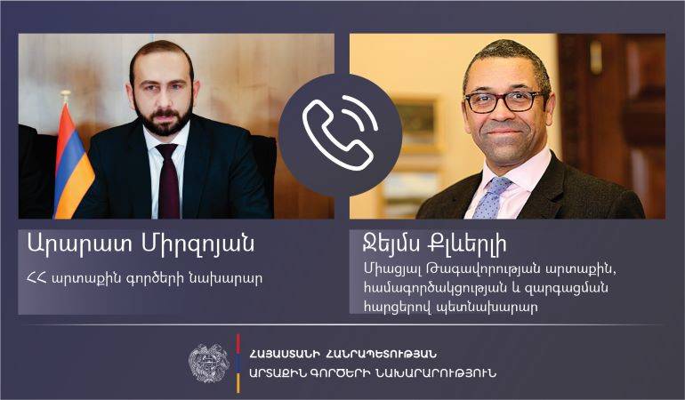 Telephone conversation between the Foreign Ministers of Armenia and the UK